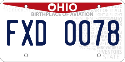 OH license plate FXD0078