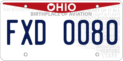 OH license plate FXD0080