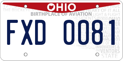OH license plate FXD0081