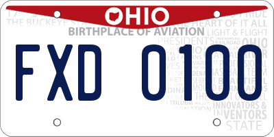 OH license plate FXD0100