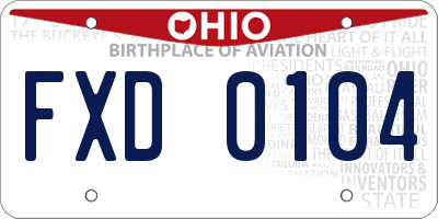 OH license plate FXD0104