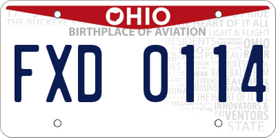 OH license plate FXD0114