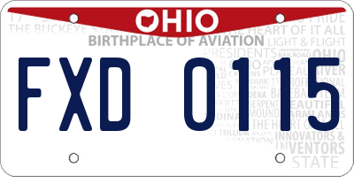OH license plate FXD0115