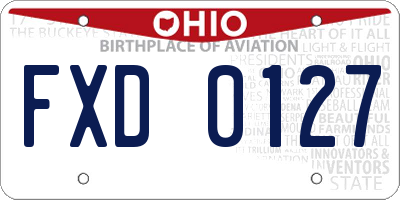 OH license plate FXD0127