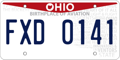 OH license plate FXD0141