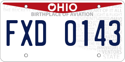 OH license plate FXD0143