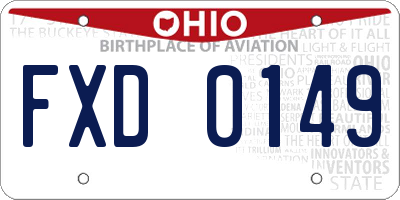 OH license plate FXD0149