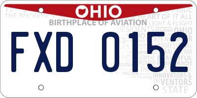 OH license plate FXD0152