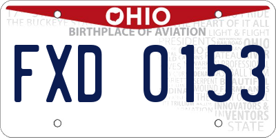 OH license plate FXD0153