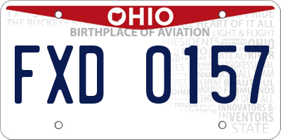 OH license plate FXD0157