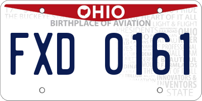 OH license plate FXD0161