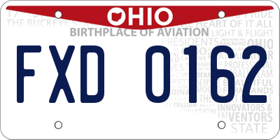 OH license plate FXD0162