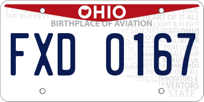 OH license plate FXD0167