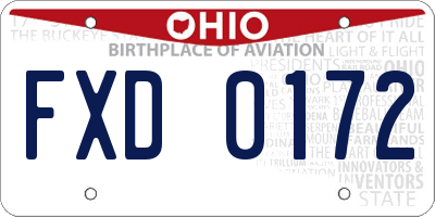 OH license plate FXD0172