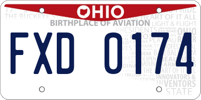 OH license plate FXD0174