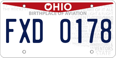 OH license plate FXD0178
