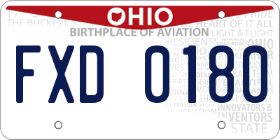 OH license plate FXD0180