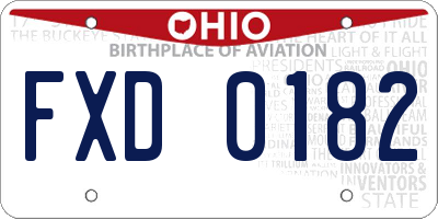 OH license plate FXD0182