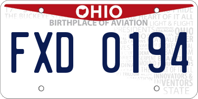 OH license plate FXD0194