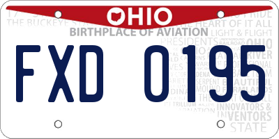 OH license plate FXD0195
