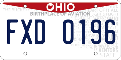 OH license plate FXD0196
