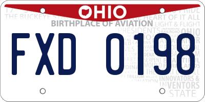 OH license plate FXD0198