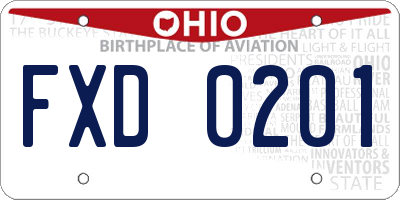 OH license plate FXD0201