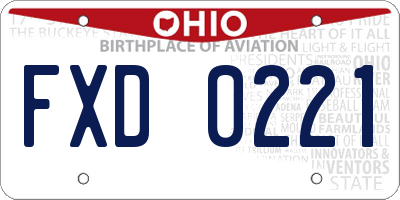 OH license plate FXD0221