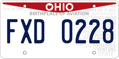 OH license plate FXD0228
