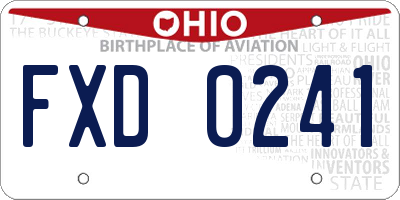 OH license plate FXD0241