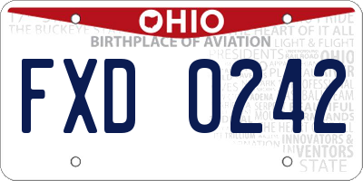OH license plate FXD0242