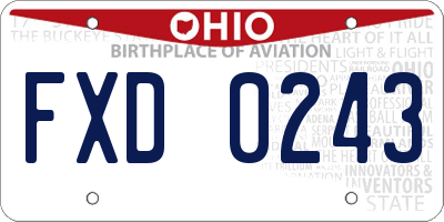 OH license plate FXD0243