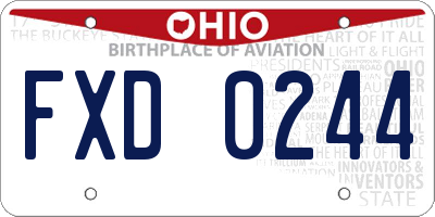 OH license plate FXD0244