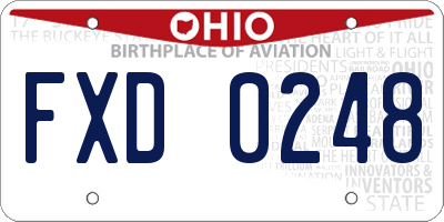 OH license plate FXD0248