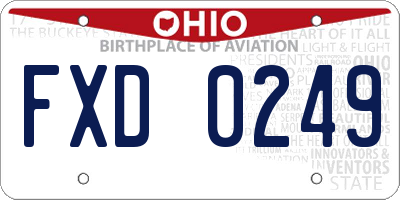 OH license plate FXD0249