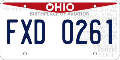 OH license plate FXD0261