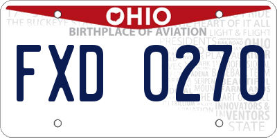 OH license plate FXD0270