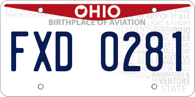 OH license plate FXD0281