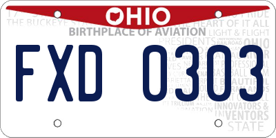 OH license plate FXD0303