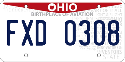 OH license plate FXD0308