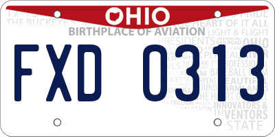 OH license plate FXD0313