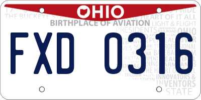 OH license plate FXD0316