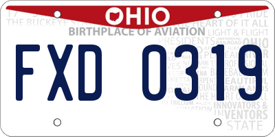 OH license plate FXD0319