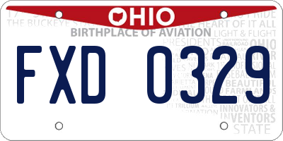 OH license plate FXD0329