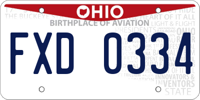 OH license plate FXD0334