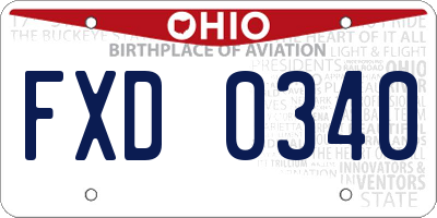 OH license plate FXD0340
