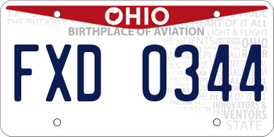 OH license plate FXD0344
