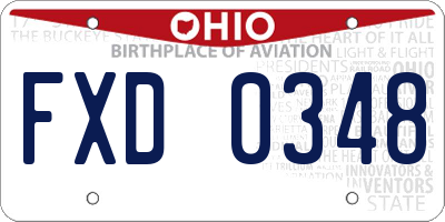 OH license plate FXD0348