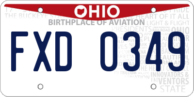 OH license plate FXD0349