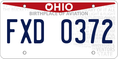OH license plate FXD0372